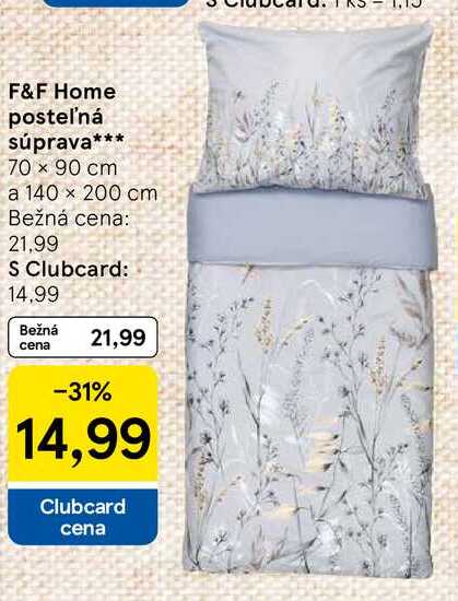 F&F Home posteľná súprava 70 x 90 cm a 140 x 200 cm 