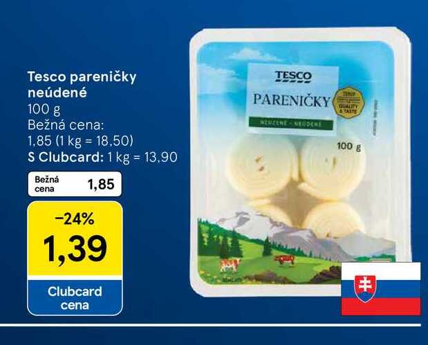 Tesco pareničky neúdené 100 g