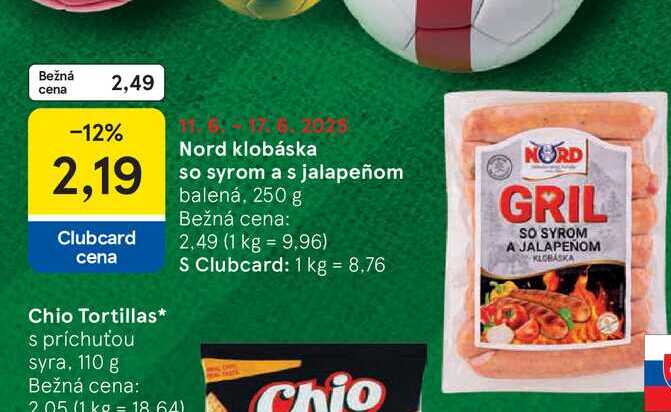 Nord klobáska so syrom a s jalapeñom balená, 250 g 