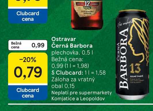 Černá Barbora plechovka, 0.5l