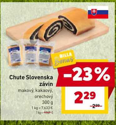 Chute Slovenska závin makový, kakaový, orechový 300 g