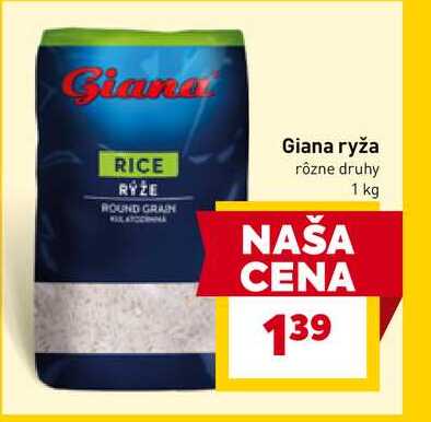 Giana ryža rôzne druhy 1 kg 