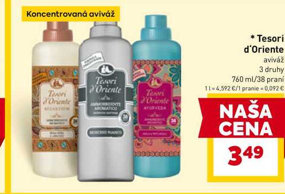Tesori d'Oriente aviváž 3 druhy 760 ml/38 praní 