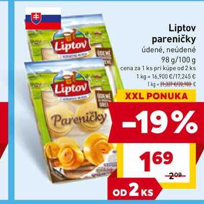 Liptov pareničky údené, neúdené 98 g/100 g 