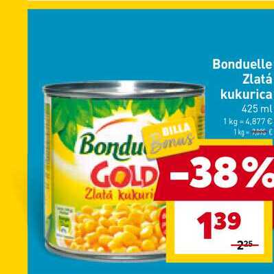 Bonduelle Zlatá kukurica 425 ml  kukuri 139 225 