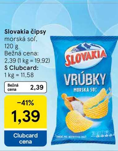 Slovakia čipsy morská soľ, 120 g 