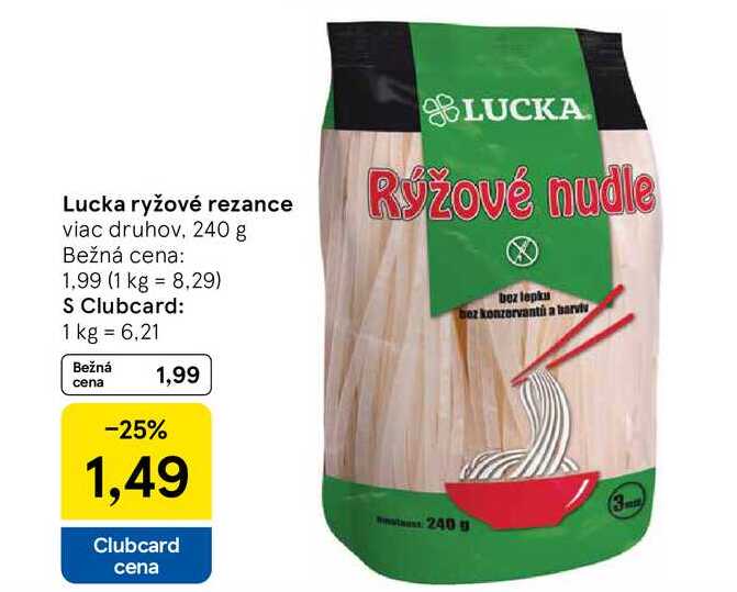 Lucka ryžové rezance viac druhov, 240 g 