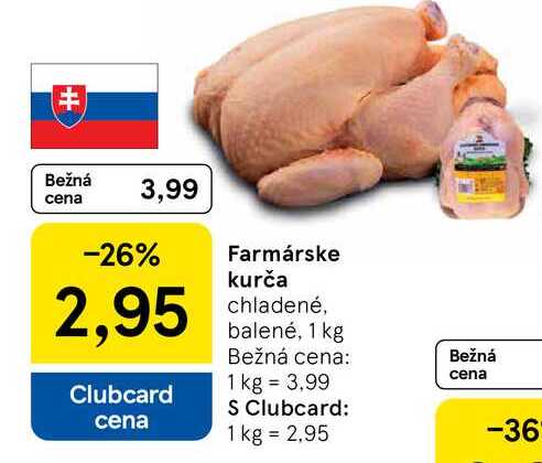 Farmárske kurča chladené, balené, 1 kg