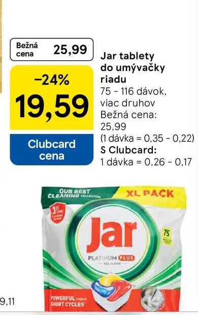 Jar tablety do umývačky riadu 75 dávok, viac druhov