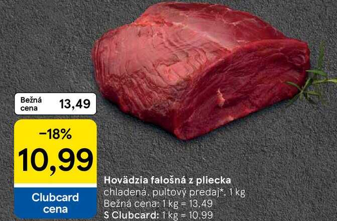 BHovädzia falošná z pliecka chladená, pultový predaj 1 kg 