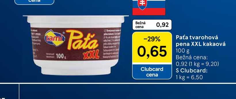 Paťa tvarohová pena XXL kakaová 100g
