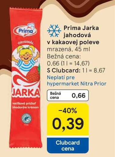 Prima Jarka jahodová v kakaovej poleve mrazená, 45 ml 
