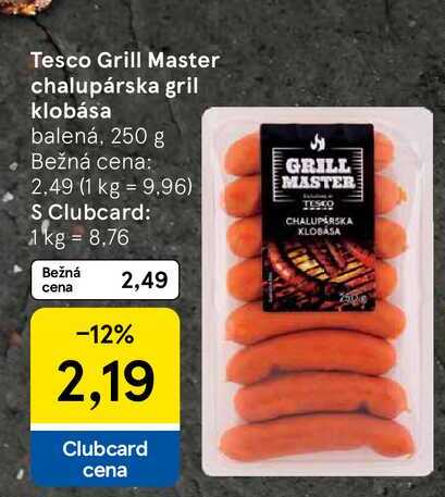 Tesco Grill Master chalupárska gril klobása balená, 250 g