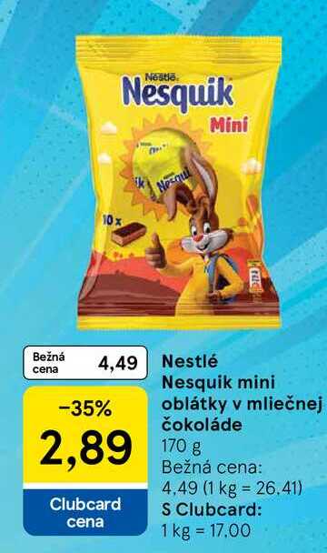 Nestlé Nesquik mini oblátky v mliečnej čokoláde 170g