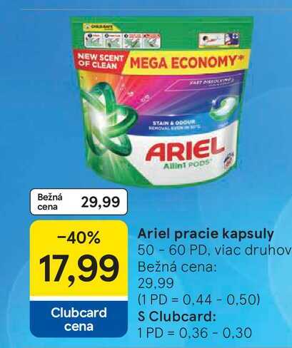Ariel pracie kapsuly 60 PD, viac druhov