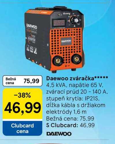 Daewoo zváračka 4,5 kVA, napätie 65 V