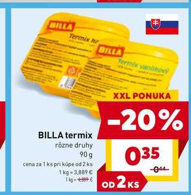 BILLA termix rôzne druhy 90g

