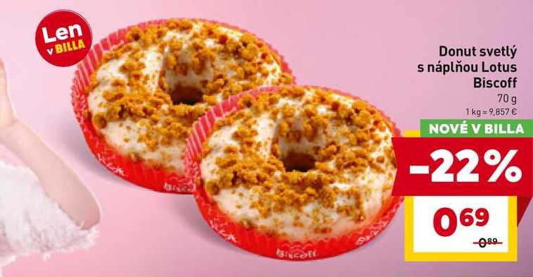 Donut svetlý s náplňou Lotus Biscoff 70 g