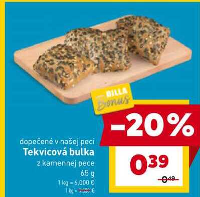 Tekvicová bulka z kamennej pece 65 g 