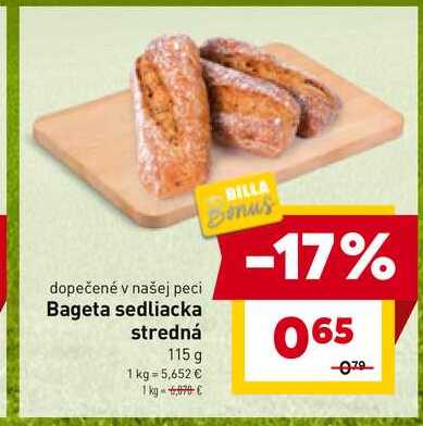Bageta sedliacka stredná 115 g 
