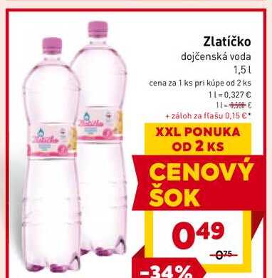 Zlatíčko dojčenská voda 1,5l