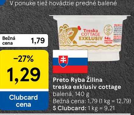 Preto Ryba Žilina treska exklusiv cottage balená, 140 g