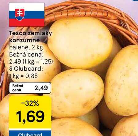 Tesco zemiaky konzumné balené, 2 kg 