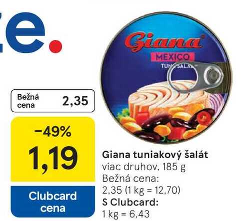 Giana tuniakový šalát viac druhov, 185 g