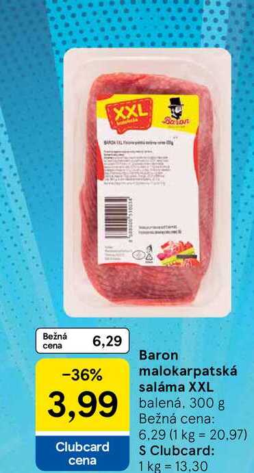 Baron malokarpatská saláma XXL balená, 300 g 