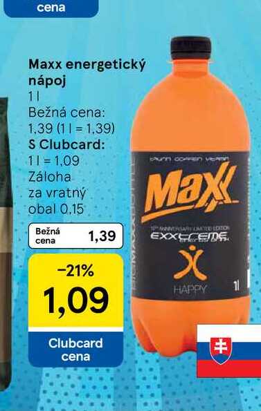 Maxx energetický nápoj 1l