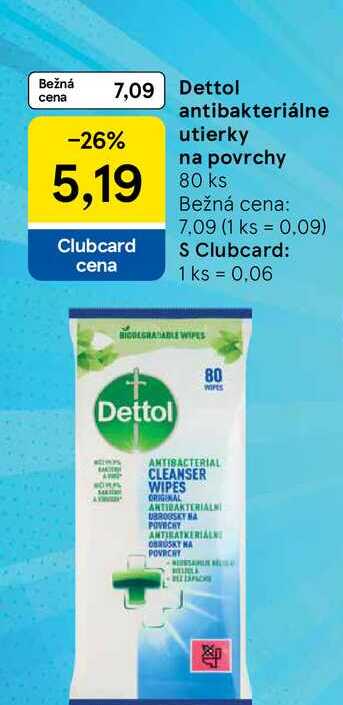 Dettol antibakteriálne utierky na povrchy 80 ks 