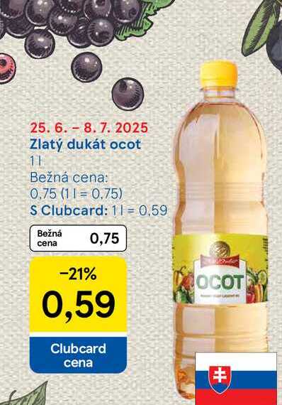 Zlatý dukát ocot 1l
