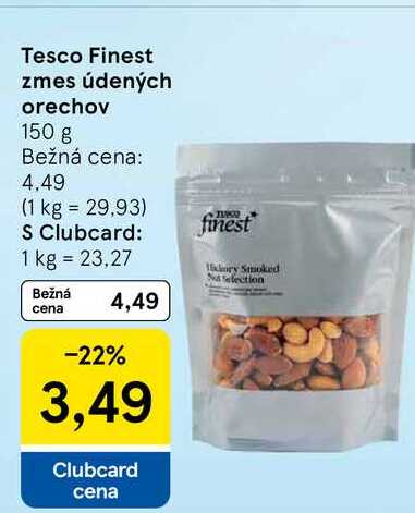 Tesco Finest zmes údených orechov 150 g 