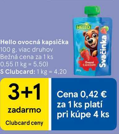 Hello ovocná kapsička, 100 g