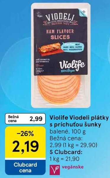 Violife Viodeli plátky s príchuťou šunky, 100 g
