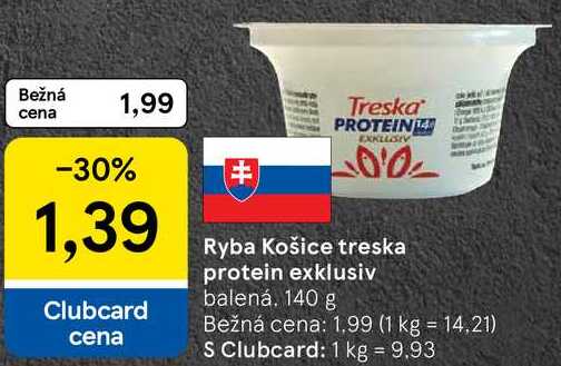 Ryba Košice treska protein exklusiv, 140 g