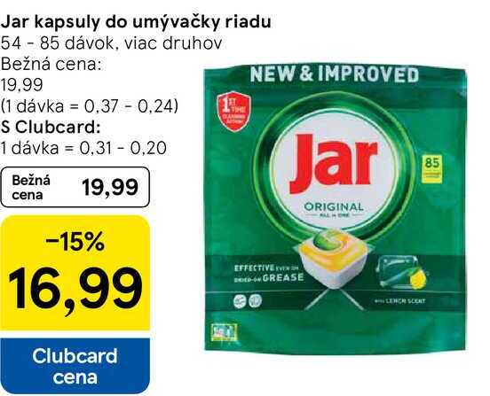 Jar kapsuly do umývačky riadu, 54 - 85 dávok