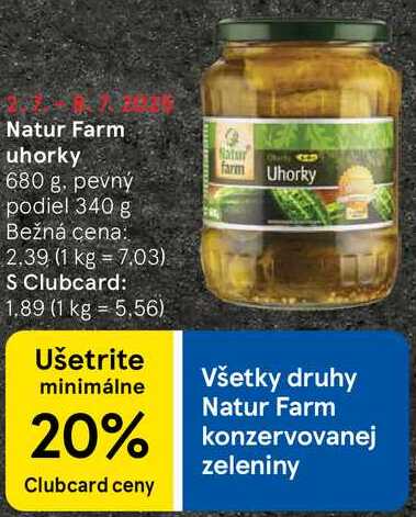 Natur Farm uhorky, 680 g