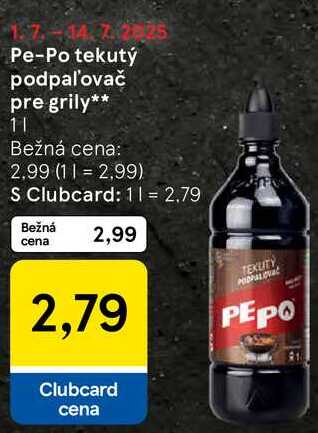 Pe-Po tekutý podpaľovač pre grily, 1 l