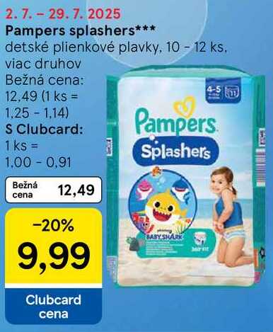 Pampers splashers, 10-12 ks