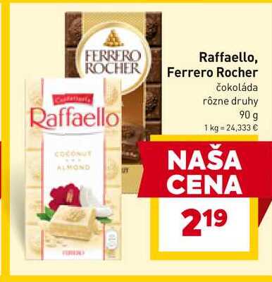 FERRERO čokoláda rôzne druhy 90 g 