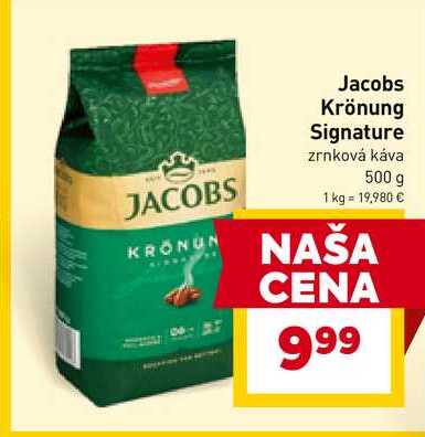 Jacobs Krönung Signature zrnková káva 500 g 