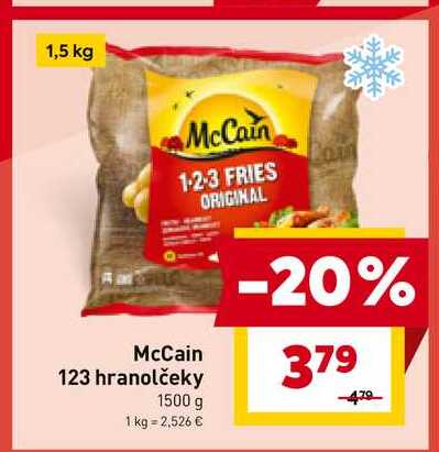 McCain 123 hranolčeky 1500 g