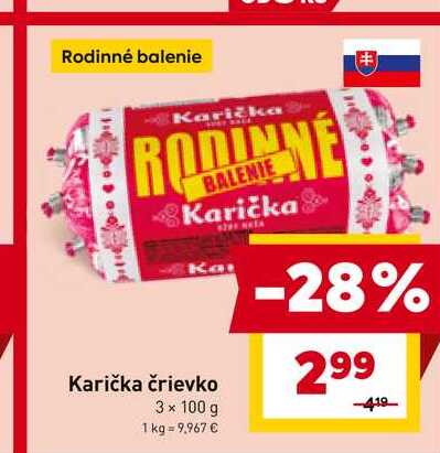 Karička črievko 3 x 100 g