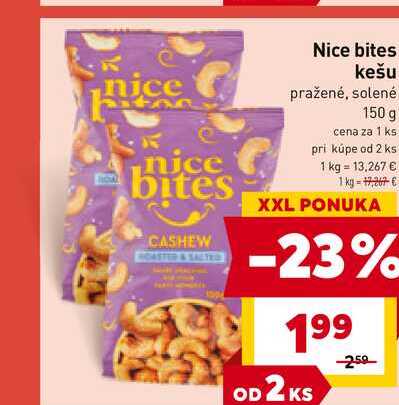 Nice bites kešu pražené, solené 150 g
