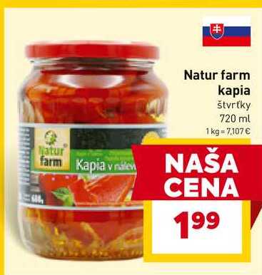 Natur farm kapia štvrťky 720 ml 