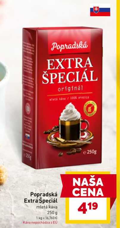 Popradská Extra Špeciál mletá káva 250 g 