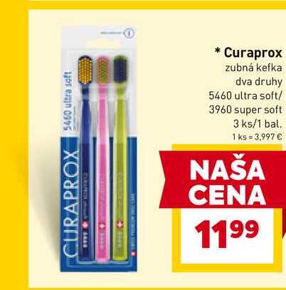 Curaprox zubná kefka dva druhy 5460 ultra soft/ 3960 super soft 3 ks