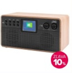 Rádioprijímač s DAB+ JVC RA-E731B-DAB čierny/drevený