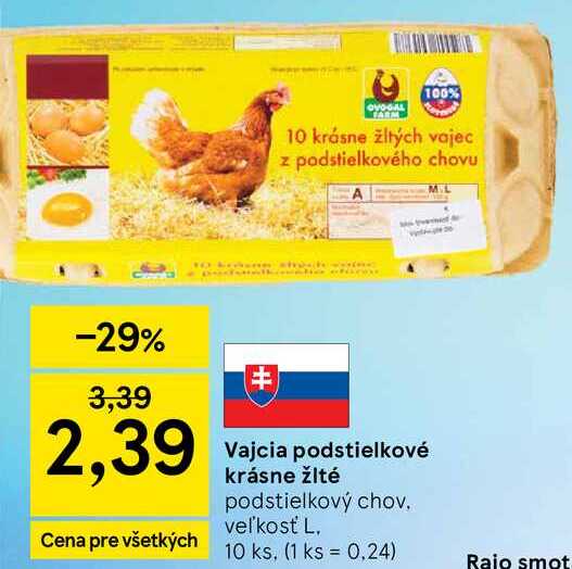 Vajcia podstielkové krásne žlté, 10 ks